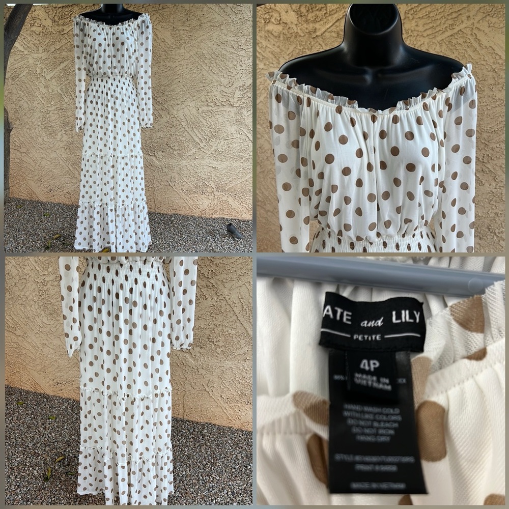Candies polka dots white long dress